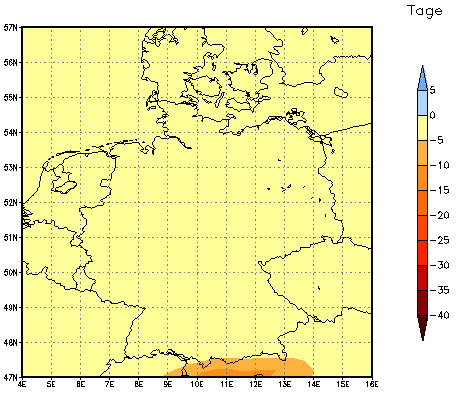 Gebietsmittel dieses Klimalaufs: 0 Tage