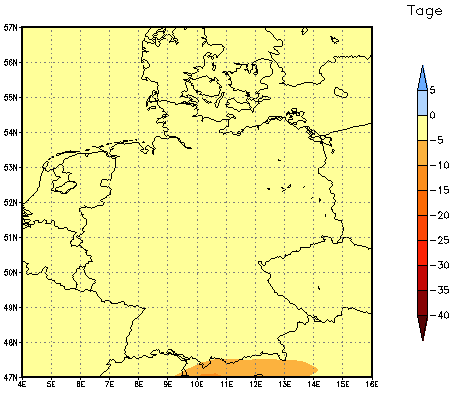 Gebietsmittel dieses Klimalaufs: 0 Tage