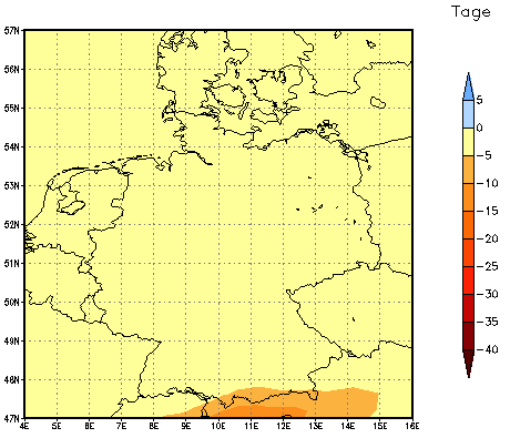 Gebietsmittel dieses Klimalaufs: 0 Tage