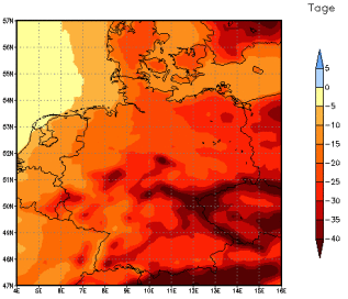 Gebietsmittel dieses Klimalaufs: -32 Tage