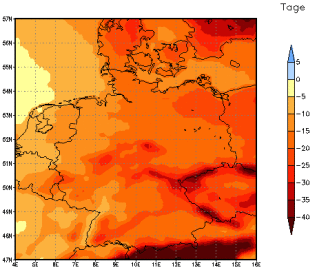 Gebietsmittel dieses Klimalaufs: -23 Tage