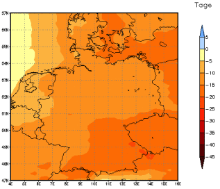 Gebietsmittel dieses Klimalaufs: -12 Tage