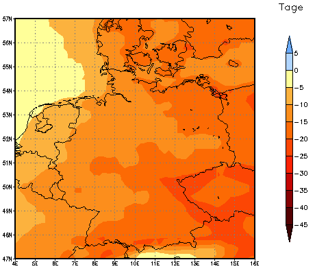 Gebietsmittel dieses Klimalaufs: -14 Tage