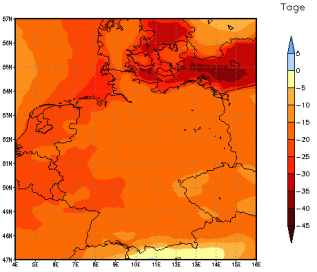 Gebietsmittel dieses Klimalaufs: -18 Tage