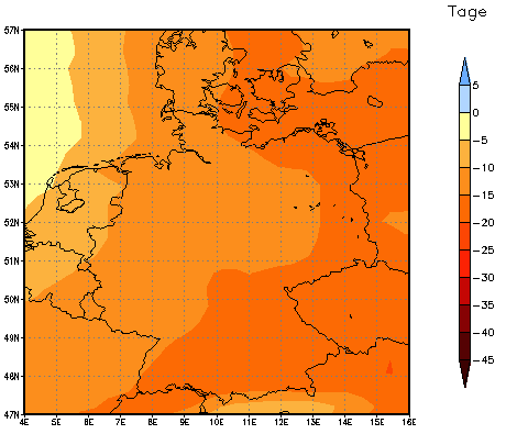 Gebietsmittel dieses Klimalaufs: -14 Tage