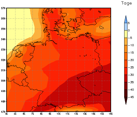 Gebietsmittel dieses Klimalaufs: -27 Tage