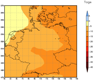 Gebietsmittel dieses Klimalaufs: -10 Tage