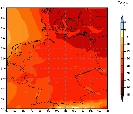 Gebietsmittel dieses Klimalaufs: -24 Tage