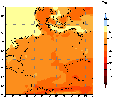 Gebietsmittel dieses Klimalaufs: -14 Tage