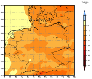 Gebietsmittel dieses Klimalaufs: -10 Tage