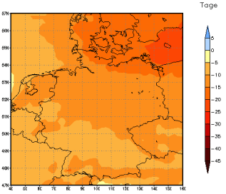 Gebietsmittel dieses Klimalaufs: -15 Tage