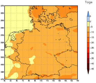 Gebietsmittel dieses Klimalaufs: -8 Tage