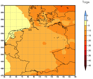 Gebietsmittel dieses Klimalaufs: -10 Tage