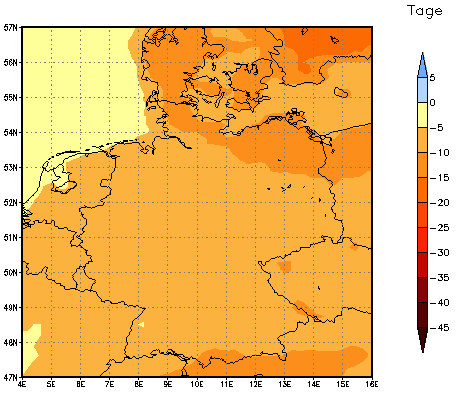 Gebietsmittel dieses Klimalaufs: -10 Tage