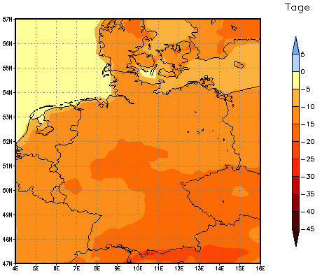 Gebietsmittel dieses Klimalaufs: -12 Tage