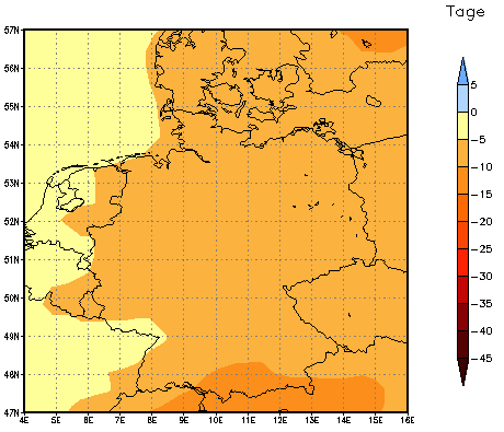 Gebietsmittel dieses Klimalaufs: -7 Tage