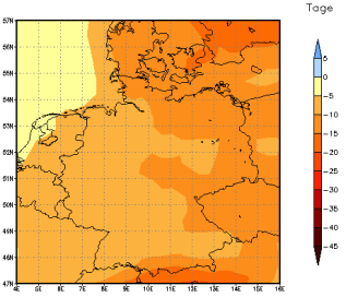 Gebietsmittel dieses Klimalaufs: -11 Tage