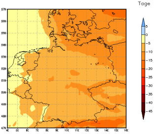 Gebietsmittel dieses Klimalaufs: -9 Tage