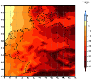 Gebietsmittel dieses Klimalaufs: -35 Tage