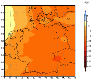 Gebietsmittel dieses Klimalaufs: -16 Tage