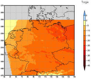 Gebietsmittel dieses Klimalaufs: -18 Tage