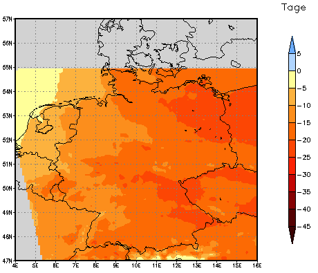 Gebietsmittel dieses Klimalaufs: -17 Tage