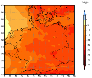 Gebietsmittel dieses Klimalaufs: -18 Tage