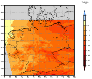 Gebietsmittel dieses Klimalaufs: -13 Tage