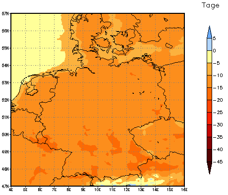 Gebietsmittel dieses Klimalaufs: -14 Tage