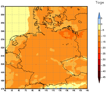 Gebietsmittel dieses Klimalaufs: -12 Tage