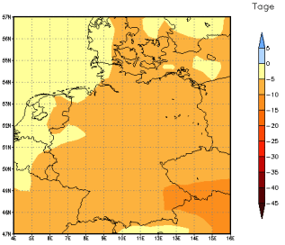 Gebietsmittel dieses Klimalaufs: -6 Tage