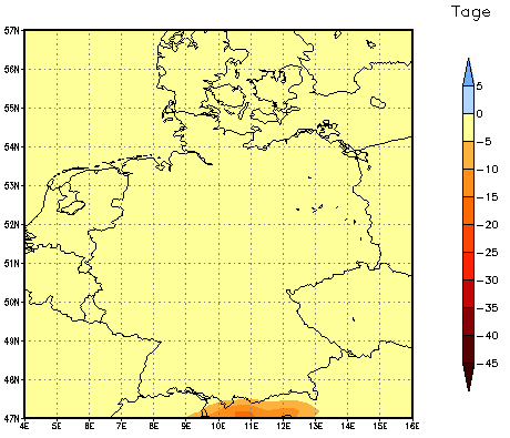 Gebietsmittel dieses Klimalaufs: 0 Tage