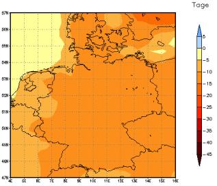 Gebietsmittel dieses Klimalaufs: -12 Tage