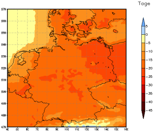 Gebietsmittel dieses Klimalaufs: -17 Tage