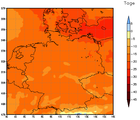 Gebietsmittel dieses Klimalaufs: -17 Tage