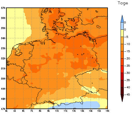 Gebietsmittel dieses Klimalaufs: -14 Tage