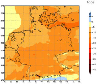 Gebietsmittel dieses Klimalaufs: -11 Tage