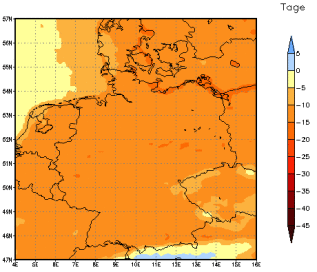 Gebietsmittel dieses Klimalaufs: -12 Tage