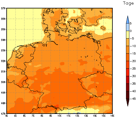 Gebietsmittel dieses Klimalaufs: -16 Tage