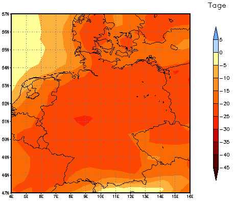 Gebietsmittel dieses Klimalaufs: -23 Tage