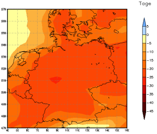 Gebietsmittel dieses Klimalaufs: -23 Tage