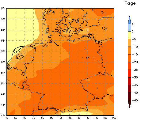 Gebietsmittel dieses Klimalaufs: -16 Tage