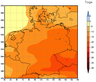 Gebietsmittel dieses Klimalaufs: -12 Tage