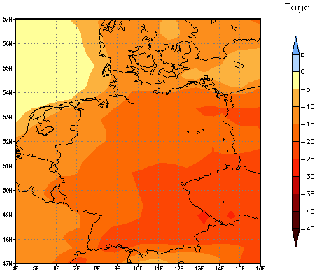 Gebietsmittel dieses Klimalaufs: -16 Tage