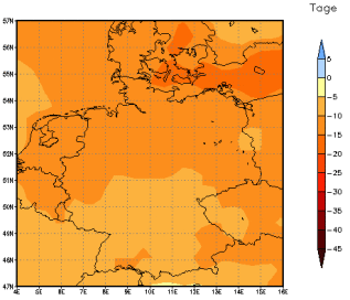 Gebietsmittel dieses Klimalaufs: -10 Tage