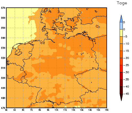 Gebietsmittel dieses Klimalaufs: -10 Tage