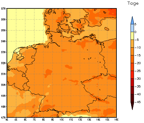 Gebietsmittel dieses Klimalaufs: -13 Tage