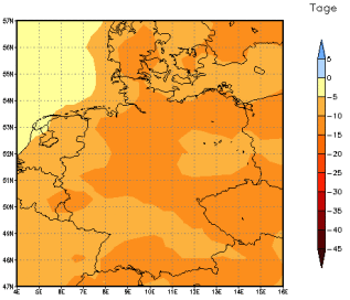 Gebietsmittel dieses Klimalaufs: -10 Tage