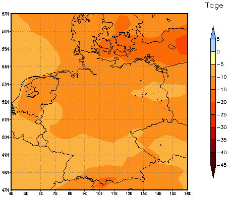 Gebietsmittel dieses Klimalaufs: -14 Tage