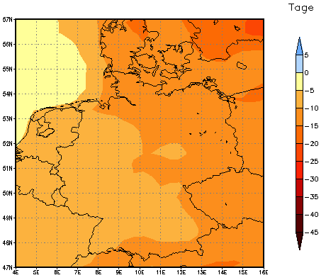 Gebietsmittel dieses Klimalaufs: -12 Tage